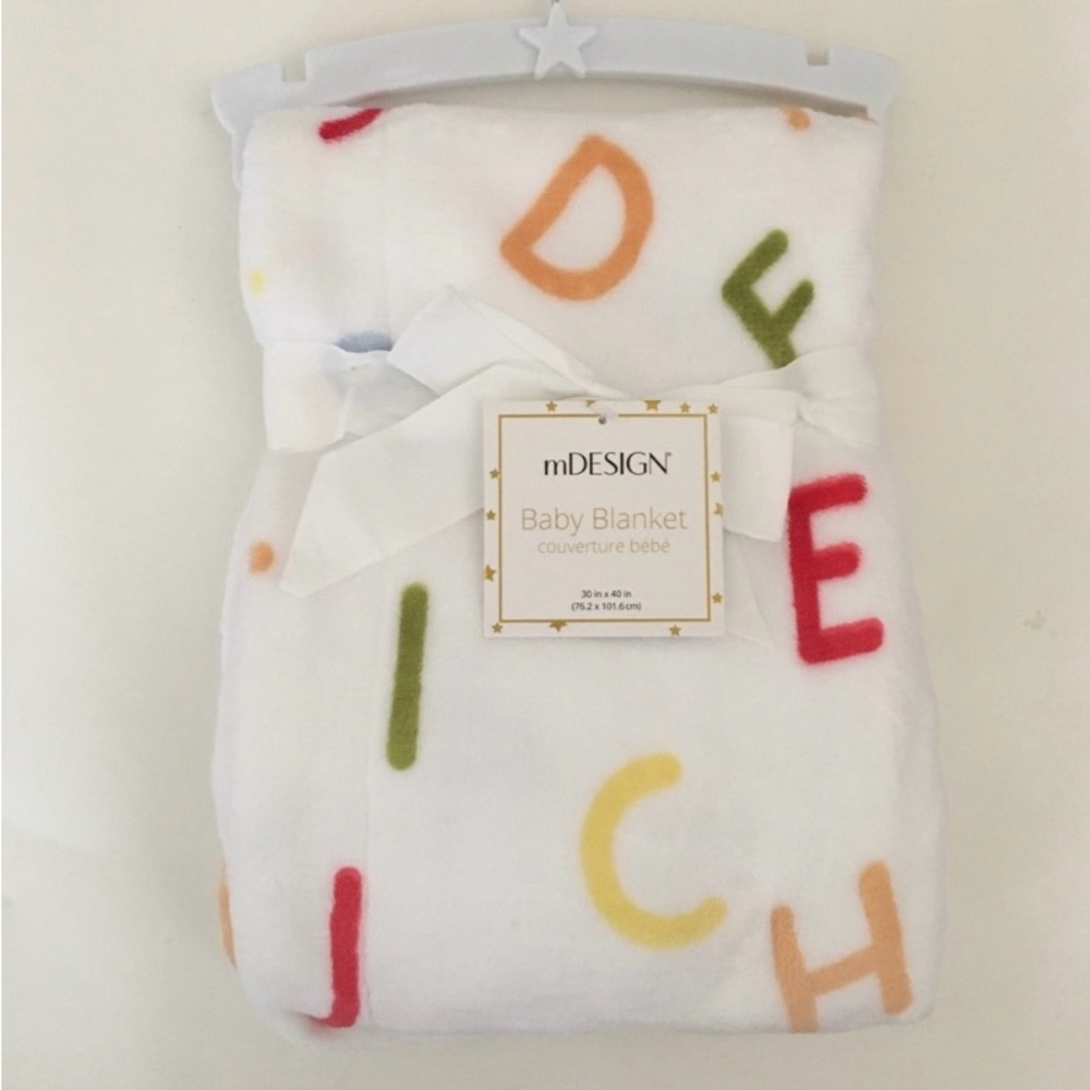 NEW Baby Blanket ABC’s Super Soft with Alphabet Print Baby Gift | mDesign